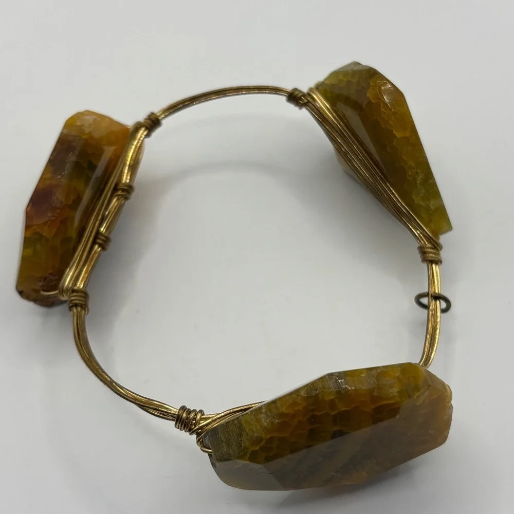 Bourbon and Bowties Wire Wrapped Bangle Bracelet Missing Brand Tags Lot of 2